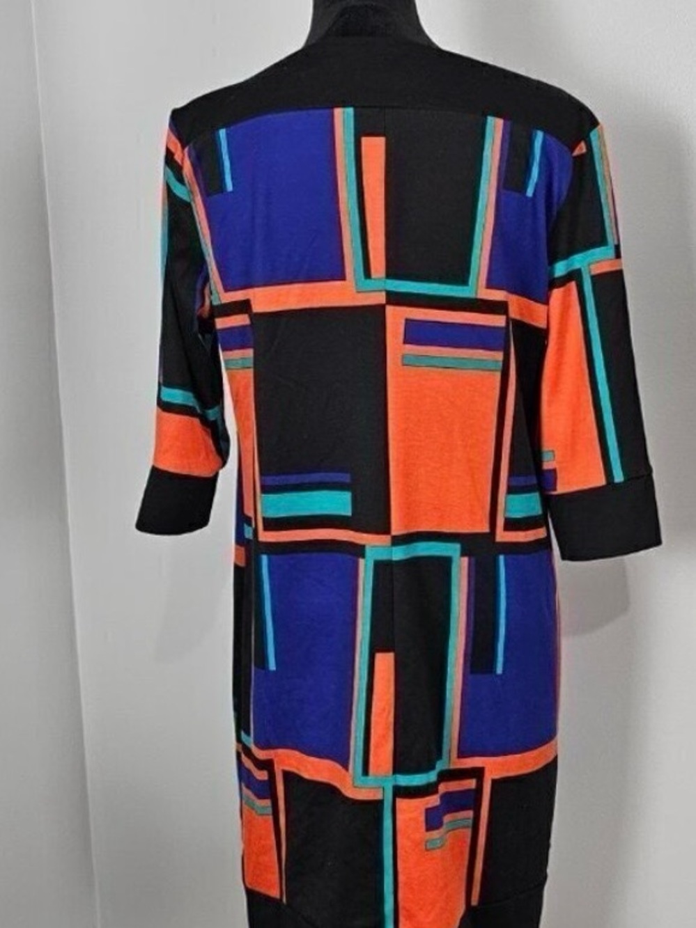 ❤️Emma & Michele Color Block Retro Midi Black Multi Shift Dress